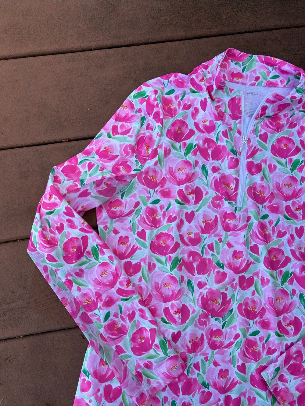 Pink Floral Long-Sleeve Rash Guard Top - Picture 3 of 3
